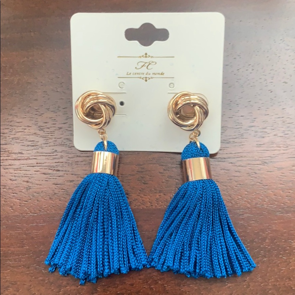 Blue Tassel Earrings🦋